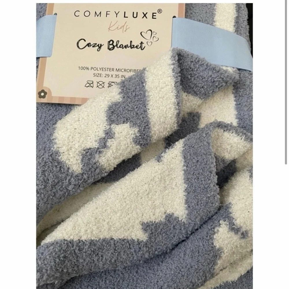 Gray and White Rocket Baby Blanket